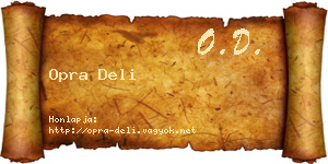 Opra Deli névjegykártya